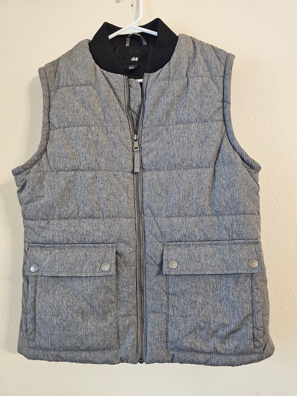 H&M Quilted Gray Puffer Vest